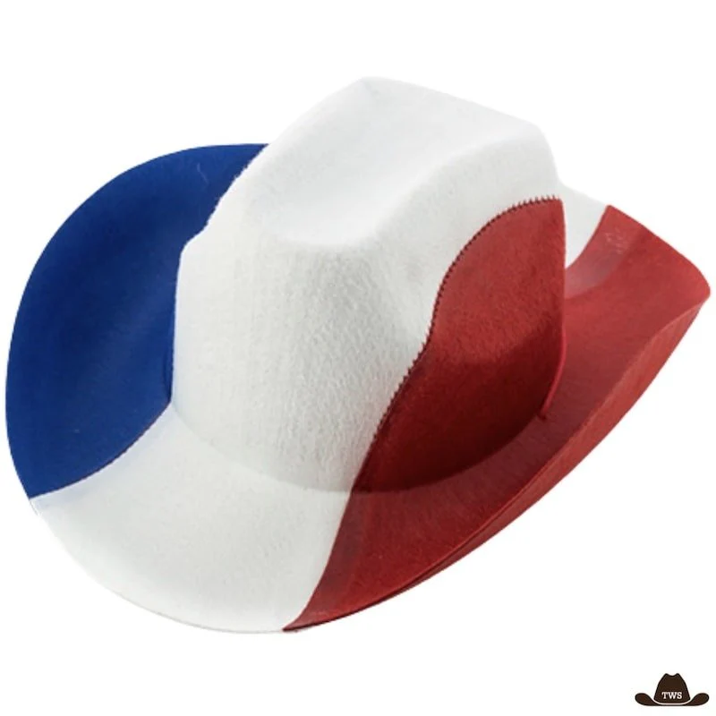 Chapeau Cowboy Bleu Blanc Rouge – Image 3
