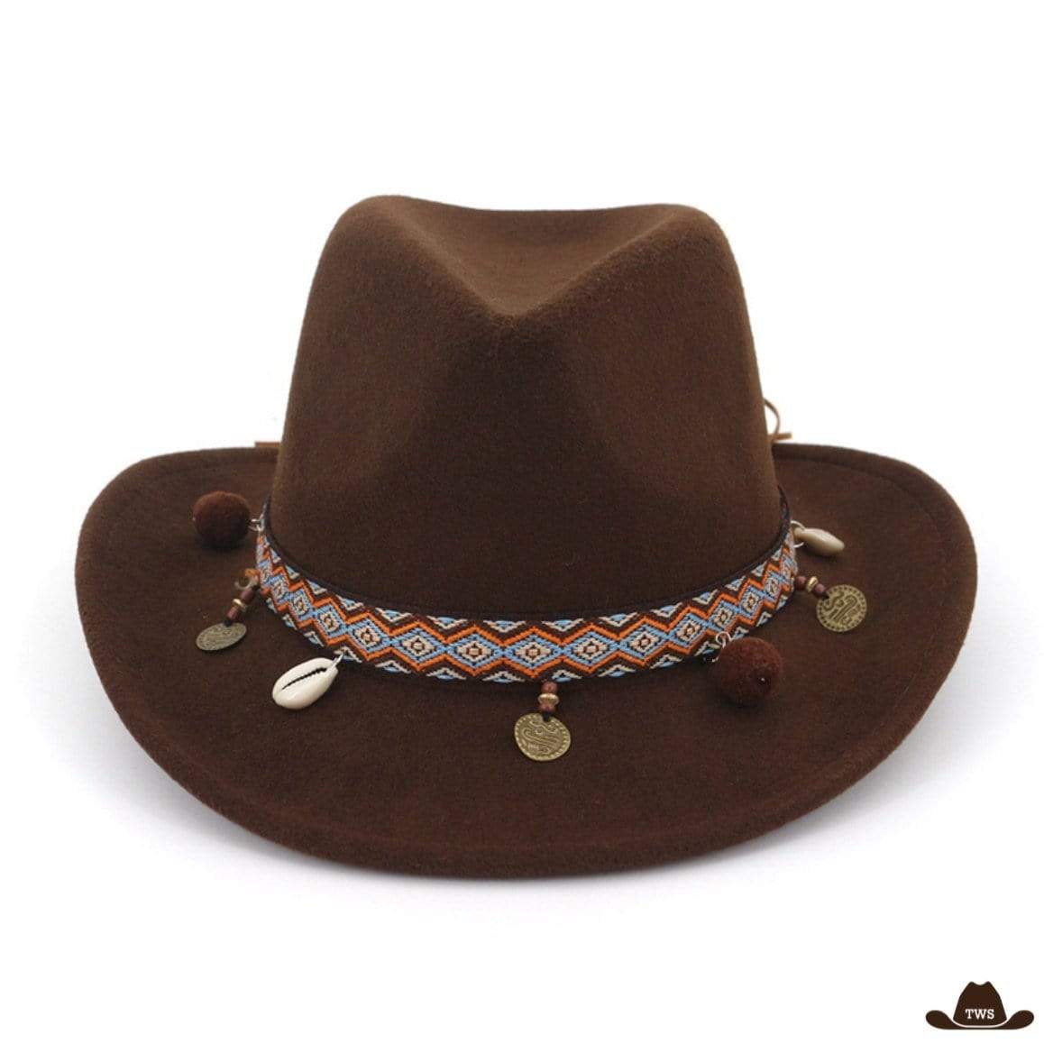 Chapeau de Western Marron Indian – Image 2