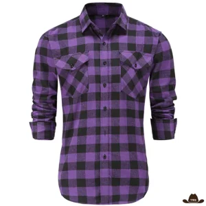Chemise à Carreaux Violets Cowboy