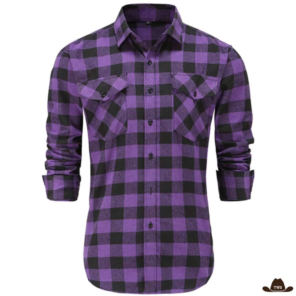 Chemise à Carreaux Violets Cowboy – Image 2