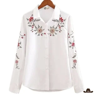 Chemise Cowboy Blanche Femme