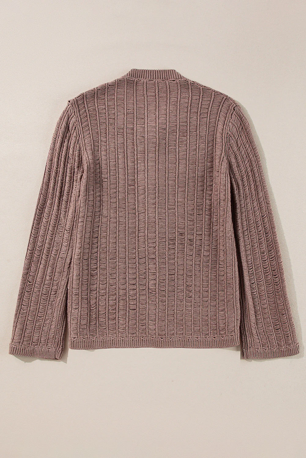 Cardigan boutonné en tricot texturé découpé – Image 8