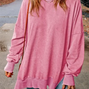 Sweat-shirt surdimensionné à bordure côtelée