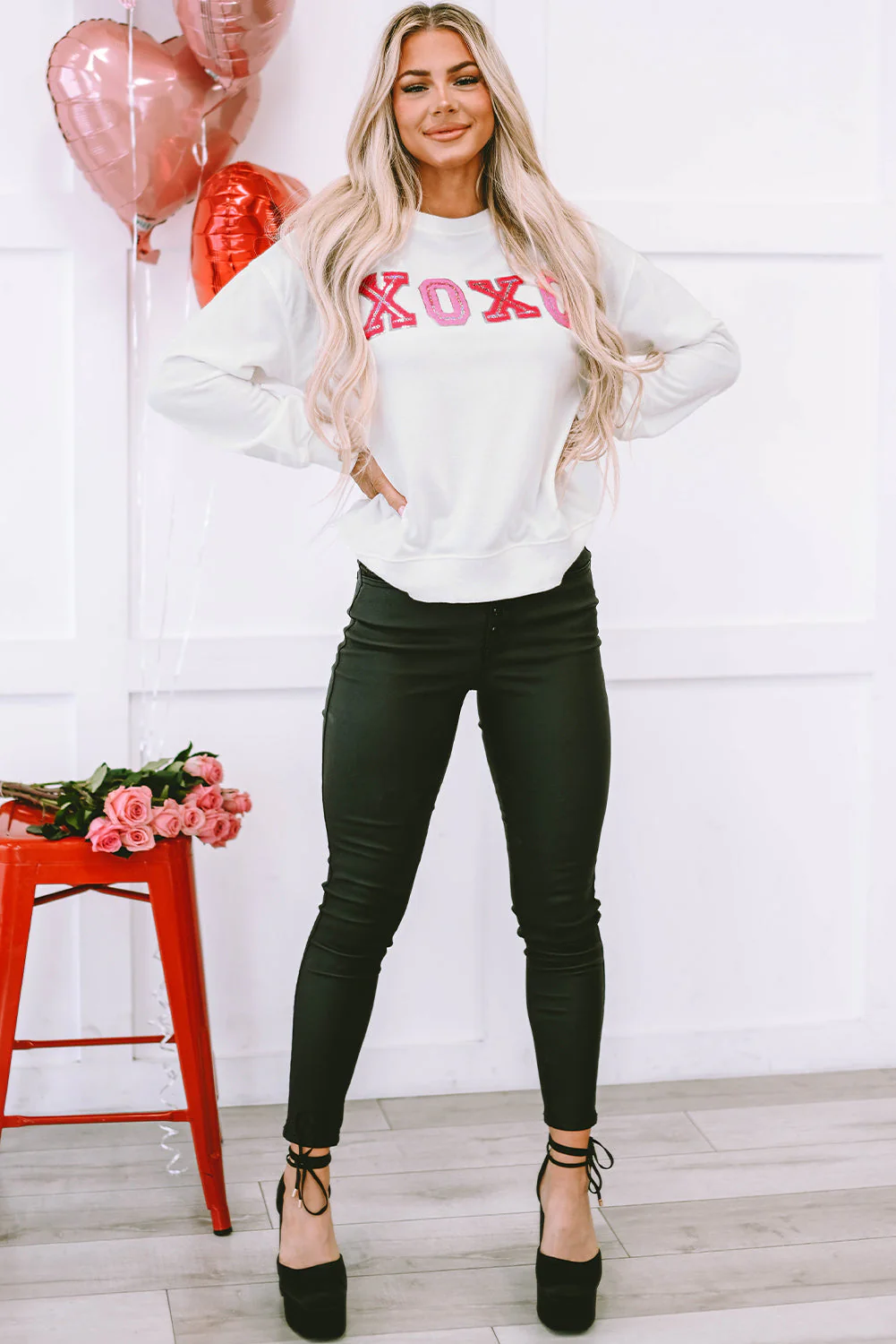 Brillant Xoxo Valentine Sweatshirt Épais – Image 6