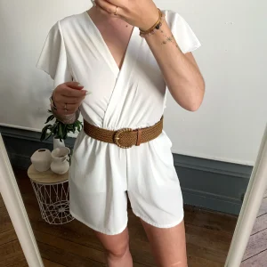 Combishort unie avec poches