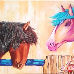 Peinture Western "Mustangs"