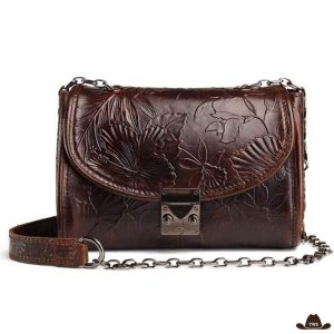 Sac Avec Fleur en Cuir