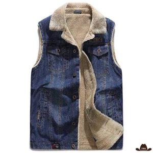 Veste Western Sans Manche Homme